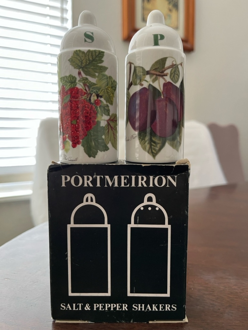 VTG NIB Portmeirion Pomona Salt and Pepper Shakers Made in England